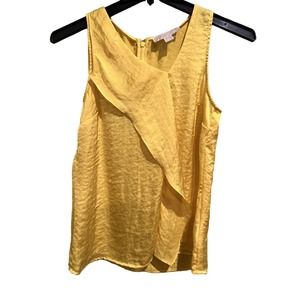 Michael Kors Yellow Ruffle Sleeveless Blouse Top Women’s Small